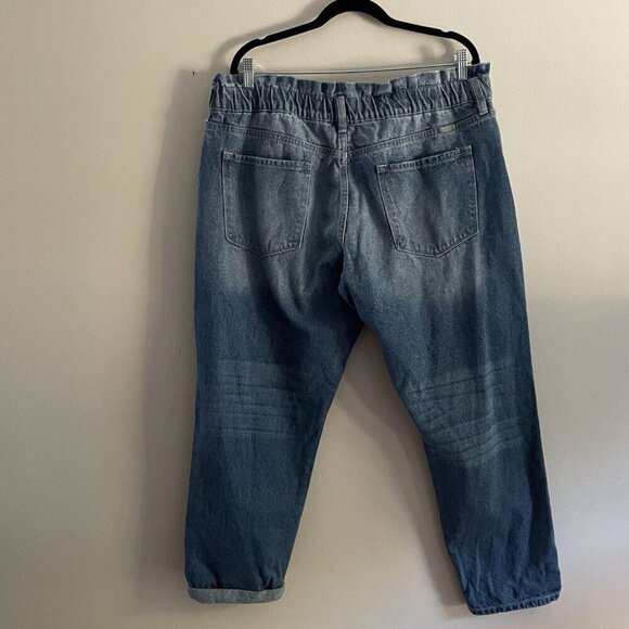 KanCan Maurices Women 33 Distressed Denim Boyfriend High Rise Paperbag Jean NWOT - Picture 8 of 13